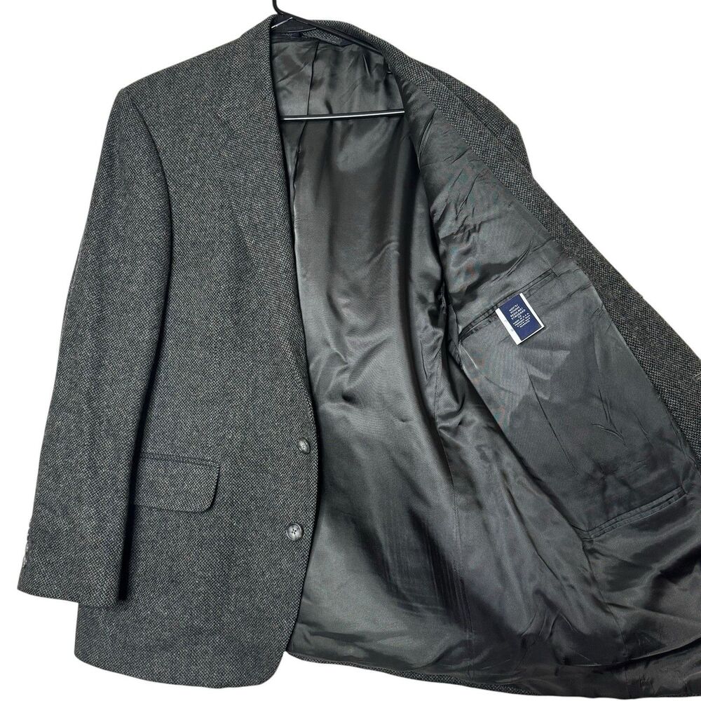 Lands End Men’s Blazer Tweed Sport Coat 43R Wool Lambswool Made in USA Vintage - Picture 3 of 9